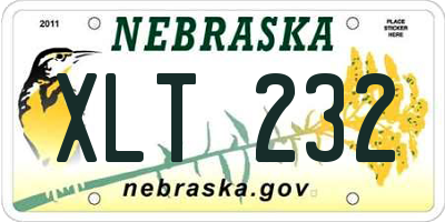 NE license plate XLT232