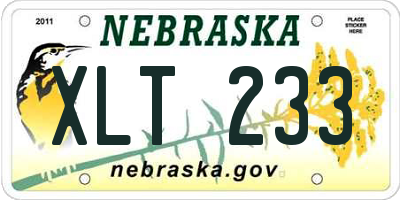 NE license plate XLT233