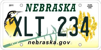 NE license plate XLT234