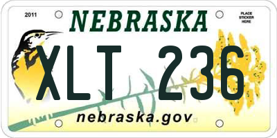 NE license plate XLT236