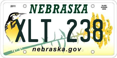 NE license plate XLT238