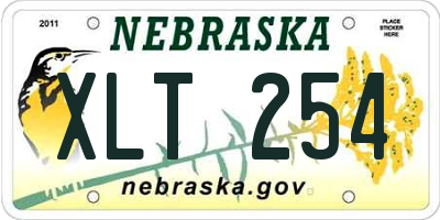 NE license plate XLT254