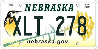 NE license plate XLT278