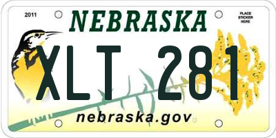 NE license plate XLT281