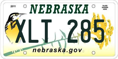 NE license plate XLT285