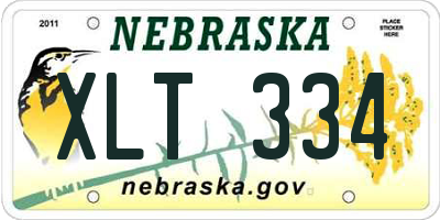 NE license plate XLT334