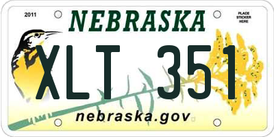 NE license plate XLT351