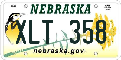 NE license plate XLT358