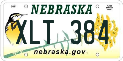 NE license plate XLT384