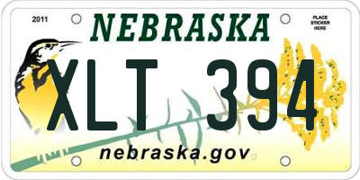 NE license plate XLT394
