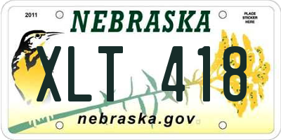 NE license plate XLT418