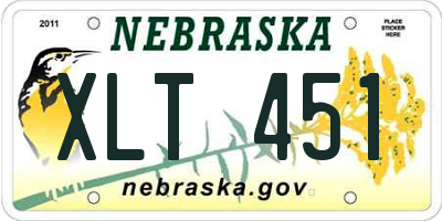 NE license plate XLT451