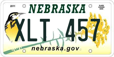 NE license plate XLT457