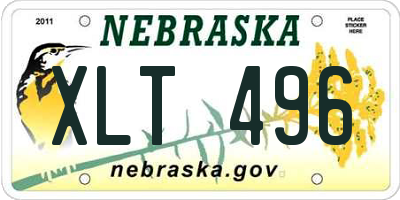 NE license plate XLT496
