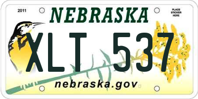 NE license plate XLT537