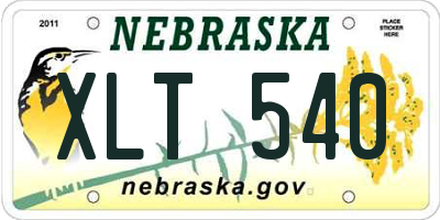 NE license plate XLT540