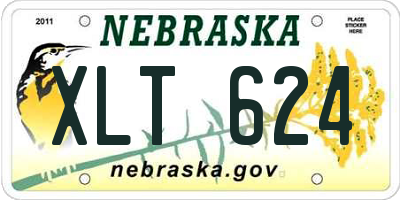 NE license plate XLT624