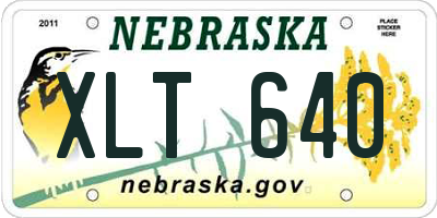 NE license plate XLT640
