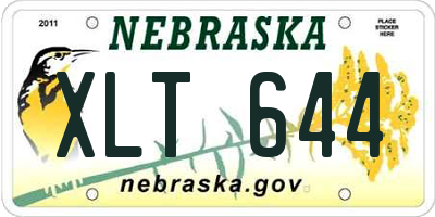 NE license plate XLT644