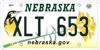 NE license plate XLT653