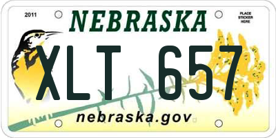 NE license plate XLT657