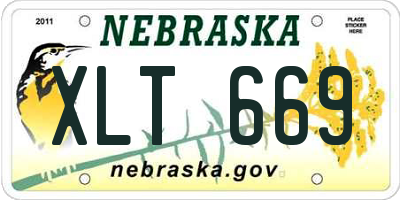 NE license plate XLT669