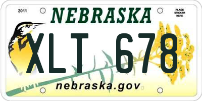 NE license plate XLT678