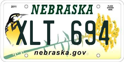 NE license plate XLT694