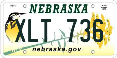 NE license plate XLT736