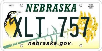 NE license plate XLT757