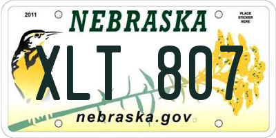 NE license plate XLT807