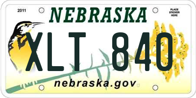 NE license plate XLT840