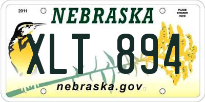 NE license plate XLT894