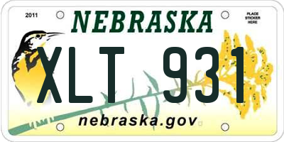 NE license plate XLT931