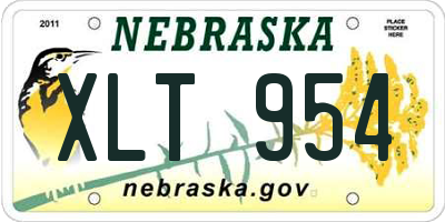 NE license plate XLT954