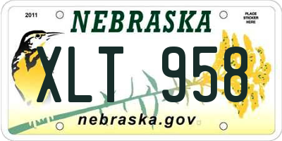 NE license plate XLT958