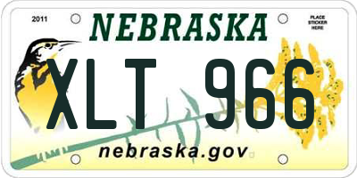 NE license plate XLT966
