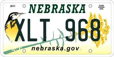 NE license plate XLT968