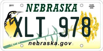 NE license plate XLT978