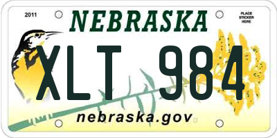 NE license plate XLT984