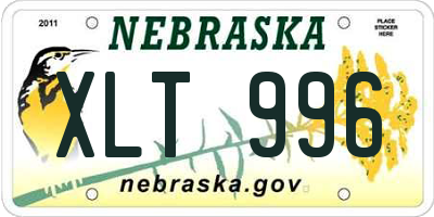 NE license plate XLT996