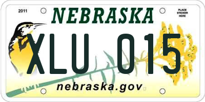 NE license plate XLU015