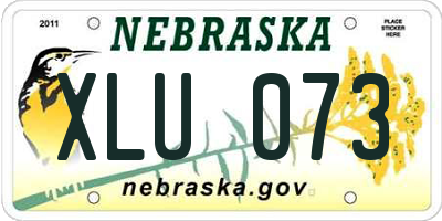 NE license plate XLU073