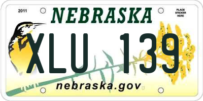 NE license plate XLU139