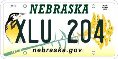 NE license plate XLU204