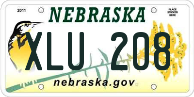 NE license plate XLU208