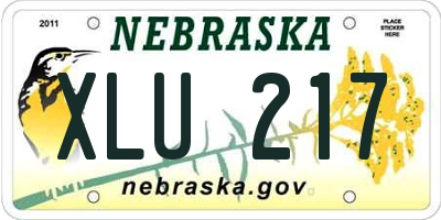 NE license plate XLU217