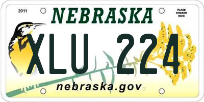 NE license plate XLU224