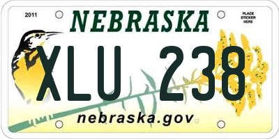 NE license plate XLU238