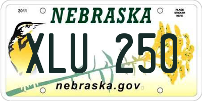 NE license plate XLU250